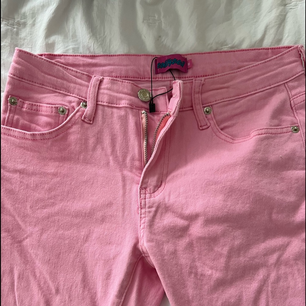 edkited cupid flare jeans pink